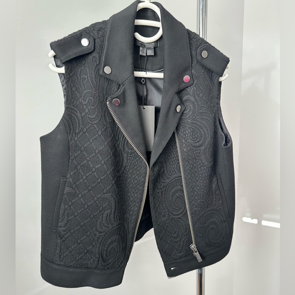 NWT MEXX black moto vest with zipper - Picture 2 of 3